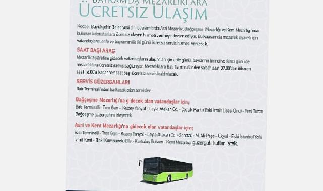 Bayramda mezarlıklara ücretsiz ulaşım