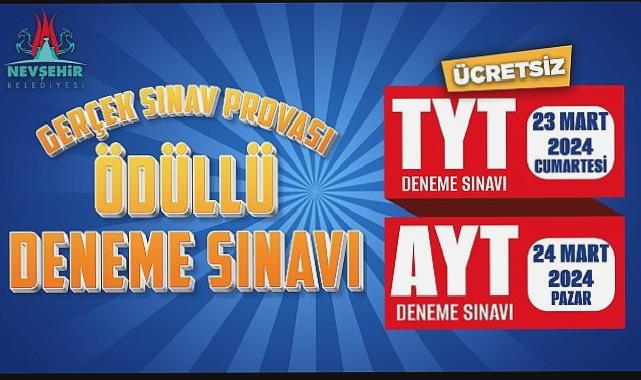 Nevşehir Belediyesi tarafından TYT ve AYT Deneme Sınavları Hafta sonu Yapılacak